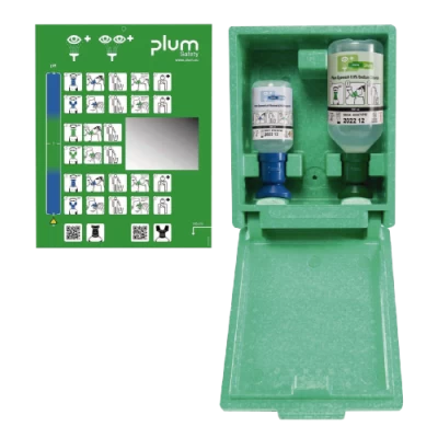 Plum Augen-Notfallstation In Staubgeschützter Wandbox Mit Je 1 Augenspülflasche 200 Ml PH-neutral Und 500 Ml NaCl 0,9%, Mit Spiegel 3 Plum Augen-Notfallstation In Staubgeschützter Wandbox Mit Je 1 Augenspülflasche 200 Ml PH-neutral Und 500 Ml NaCl 0,9%, Mit Spiegel