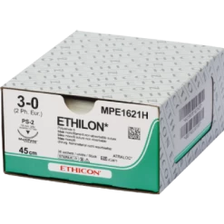 Nahtmaterial Ethilon Schwarz, Monofil FS 2, USP 3/0, Fadenlänge 45cm