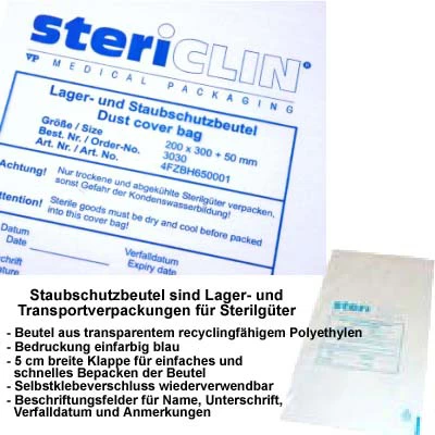 Stericlin Staubschutzbeutel 600x750mm+50mm Klappe 3 Stericlin Staubschutzbeutel 600x750mm+50mm Klappe