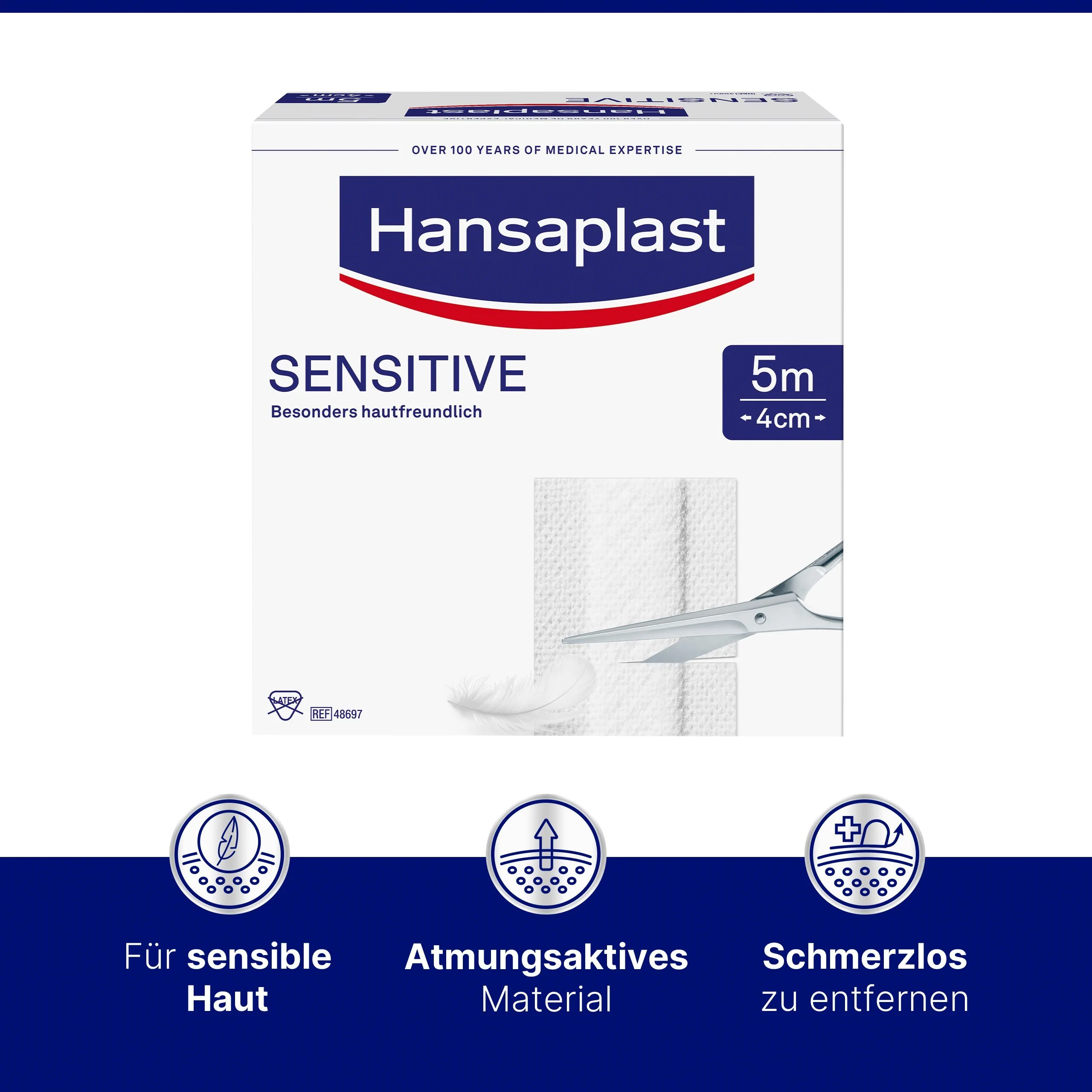 Hansaplast SENSITIVE, 5 M X 4 Cm, PZN: 13576664 4 Hansaplast SENSITIVE, 5 M X 4 Cm, PZN: 13576664 – Bild 2