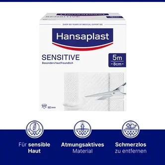Hansaplast SENSITIVE, 5 M X 8 Cm, PZN: 13576687 4 Hansaplast SENSITIVE, 5 M X 8 Cm, PZN: 13576687 – Bild 2