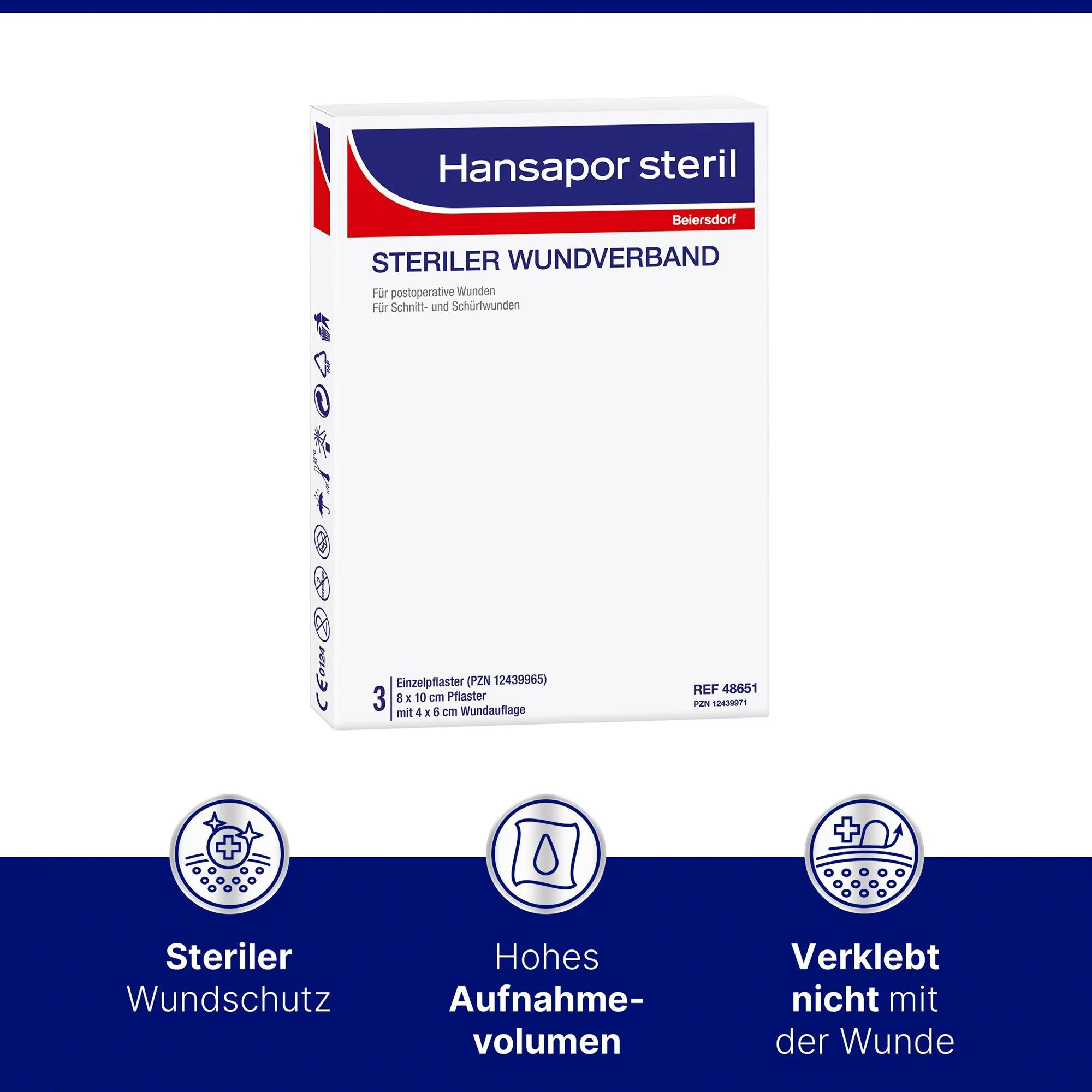 Hansapor Steril Wundverband, 10cmx20cm, 25 Stück, PZN:14062542 4 Hansapor Steril Wundverband, 10cmx20cm, 25 Stück, PZN:14062542 – Bild 2