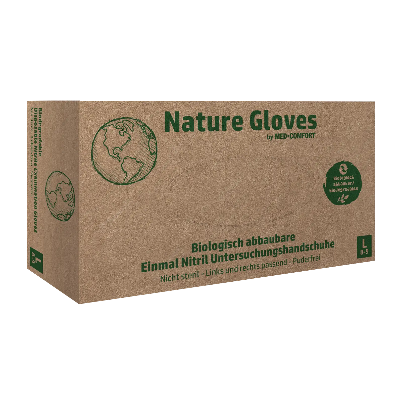 Med-Comfort-Nature Gloves, Nitril-Untersuchungshandschuh XL, Puderfrei,grün 4 Med-Comfort-Nature Gloves, Nitril-Untersuchungshandschuh XL, Puderfrei,grün – Bild 2