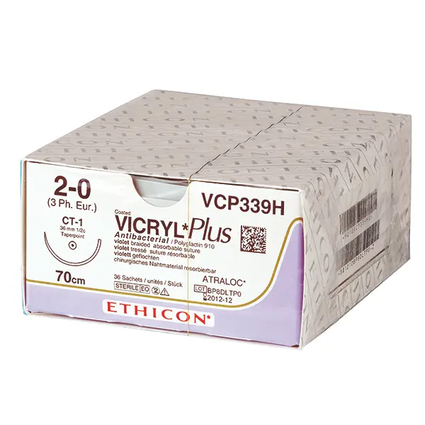 Nahtmaterial Vicryl SH-Plus, USP 2/0, Fadenlänge: 3×0,45m, Violett 3 Nahtmaterial Vicryl SH-Plus, USP 2/0, Fadenlänge: 3×0,45m, Violett